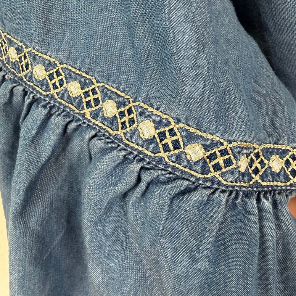 Linea Donna Women 100% Lyocell Top Size 1X Embroidered Boho Peasant Feminine - Picture 3 of 7